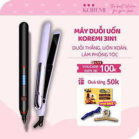 KOREMI Máy uốn duỗi 3in1 Duỗi Thẳng, Uốn Xoăn, Làm Phồng Tóc X3 ion âm, Giúp tóc suôn mượt Hàng Chính Hãng