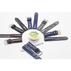 DÂY DA ĐỒNG HỒ CÁ SẤU THẬT TẶNG KÈM KHÓA+TOOL THÁO+2 CHỐT SIZE 22,20,18,16