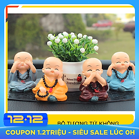 Bộ 04 tượng tứ không HT SYS - chất liệu gốm sứ - cao 5cm
