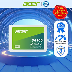 Ổ cứng SSD Acer SA100 SATA lll dung lượng tối đa 1.92TB tốc độ đọc tối đa 560 MB/s - Hàng chính hãng
