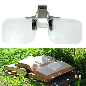 2x Loupe Eyeglass Lens Folding Magnifying Glasses Clip On Precise Magnifier