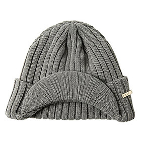 Men's Knit Beanie Hat with Visor Winter Baseball Cap Newsboy Skull Cap Black