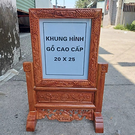 Khung ảnh thờ chạm khắc gỗ hương, Khung hình thờ gỗ cao cấp, khung hình bàn thờ gỗ hương -Nhiều cỡ