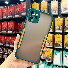 Ốp lưng dành cho iPhone 12 lưng nhám viền màu chống ố vàng, chống sốc cao cấp