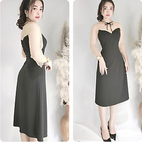 Đầm Bigsize cúp ngực phối cổ voan ChubbyBigsize