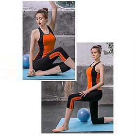 Đồ tập gym yoga nữ, bộ tập gym yoga nữ chất vải co giãn 4 chiều tặng kèm mút ngực thấm hút mồ hôi tốt(bộ lửng đan chéo)