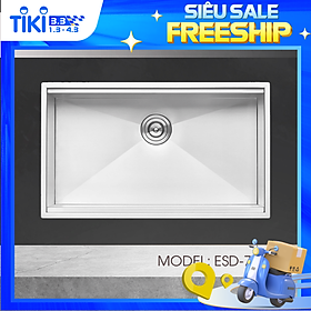 Mua Chậu Rửa Chén Ecalite ESD-7848HS - Lắp Nổi/Lắp Âm - Inox 304 Cực Bền - 1 Ngăn Rộng Rãi - Hàng Chính Hãng