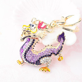 Móc khóa hongkong con rồng màu tím