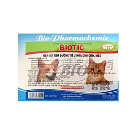 Gói Men tiêu hóa thức ăn cho chó trị phân sống, phân lỏng cho chó mèo Biotic-gói 5g