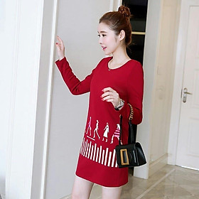 Đầm bầu thu đông tay dài có túi dm19082011