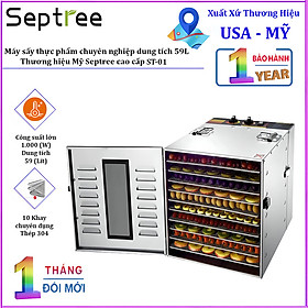 Mua Máy sấy thực phẩm chuyên nghiệp dung tích lớn 59 lít  10 khay. Thương hiệu Mỹ Septree cao cấp ST-01 - HÀNG CHÍNH HÃNG