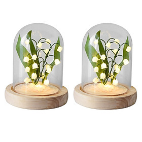 2x Flowers Night Light Handmade DIY Dome Birthday Gift