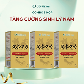 Combo 3 Hộp Viên Uống Tăng Cường Sinh Lý, Sức Khỏe Nam Giới, Chiết Xuất Hàu Biển, Nhân Sâm, Baba, Kẽm Supomaca Genki Fami Nhật Bản