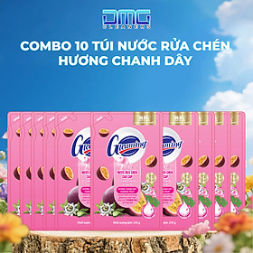 Combo 10 Túi Nước Rửa Chén Gleaming Hương Chanh Dây 200ml/Túi