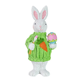 Resin Easter Bunny Figurine Decor Spring Easter Rabbit Statue Home Table Centerpiece Decoration Ornament