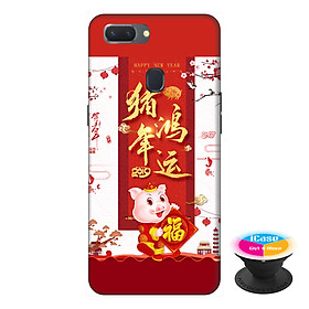 Ốp lưng điện thoại Oppo A5S hình Heo Xuân Chúc Tết tặng kèm giá đỡ điện thoại iCase xinh xắn - Hàng chính hãng