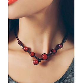 Vòng đeo cổ dây chuyền mã não đỏ cao cấp VN14