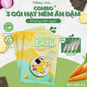 Combo 3 gói hạt nêm ăn dặm Enzy Baby, thuần tự nhiên không bột ngọt