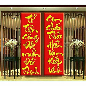Mua Tranh thêu thư pháp Gia đình hạnh phúc 222838 (37×90cm )×2 tranh chưa thêu