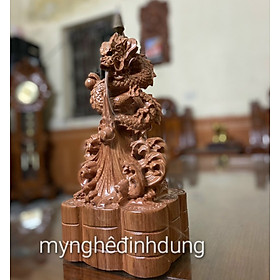 Tượng con rồng xông trầm bằng gỗ hương đá kt cao 30cm 