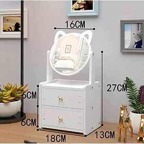 Mua KỆ MỸ PHẨM 2 NGÂN KÉO - KỆ MỸ PHẨM GƯƠNG MÈO