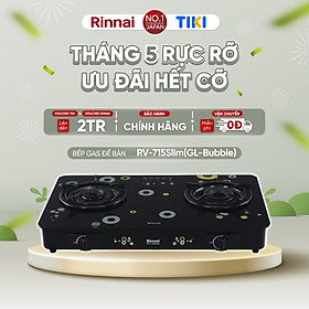 Mua Bếp gas dương Rinnai RV-715Slim(GL-Bubble) mặt bếp kính và kiềng bếp men - Hàng chính hãng.