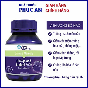 Hình ảnh Viên uống bổ não, tăng cường trí nhớ Ginkgo and Brahmi 3000 Henry Blooms 30 viên