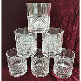 Mua BỘ CỐC THỦY TINH KHẢM CHỊU NHIỆT 6 CHIẾC 315ML CÓ MÀU XANH-TRẮNG- VÀNG GÔN (GIAO NGẪU NHIÊN )