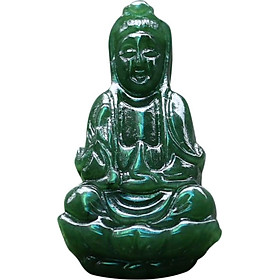 Phật Bà Quan Âm Đá Ngọc Bích Ngọc Quý Gemstones MD46 (3.5 x 2.2 cm)