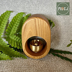Mua  SIÊU RẺ - SIÊU ĐẸP  Chuông Cửa Chuông Gió gắn cửa- Hình ovan: Chất Liệu Đồng Thau + Gỗ tự nhiên