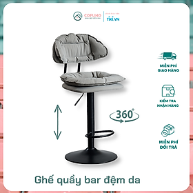 Mua Ghế Quầy Bar Chân Cao Đế Tròn Đệm Xoay 360 độ PH23106 - Ghế Ngồi Thu Ngân Đệm Da Cao Cấp Lưng Cao Sang Trọng