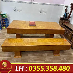 Mua bộ bàn ghế k3 gỗ cẩm vàng nam phi dài 2m4