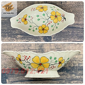 Bát gà bát thuyền gốm Bát Tràng đựng gà cúng trang trí ban thờ cao cấp