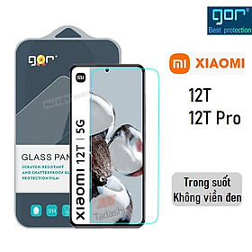 Bộ 2 Kính Cường Lực GOR cho Xiaomi 12T/ 12T Pro ( 2 Miếng ) Trong Suốt Không Viền Đen, 9H Vát 2.5D Siêu Mượt - Hàng Nhập Khẩu