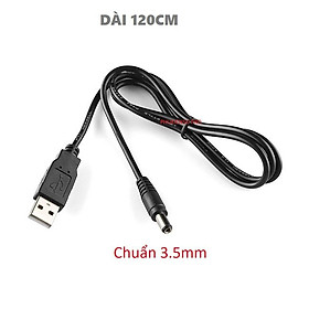 Dây nguồn USB ra đầu tròn loại tốt, chuẩn 3.5mm dài 120cm