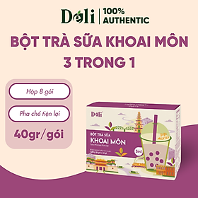 Bột trà sữa Khoai môn 3in1 Déli - Hộp 320gr (8 gói), pha chế trà sữa tiện lợi, nhanh chóng