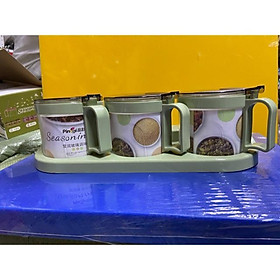 Mua BỘ 3 LỌ GIA VỊ THUỶ TINH CAO CẤP có khay nhựa