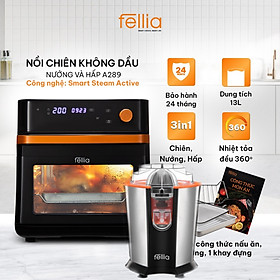 Mua COMBO Nồi chiên không dầu nướng và Hấp Fellia A289+Máy Vắt Cam Fellia-Hàng Chính Hãng