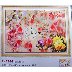 Mua Tranh thêu chữ thập Đồng Hồ Cá Cửu Ngư LV3366 (60x45) chưa thêu