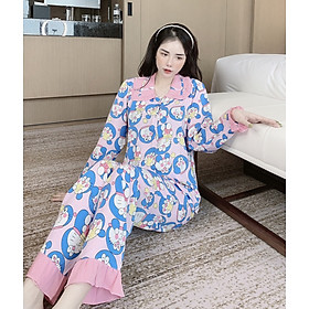 Đồ bộ mặc nhà pijama lụa mango dài tay cao cấp