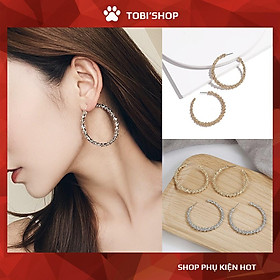 Khuyên tai nữ tròn to bông tai tròn to kiểu cách TB70 - TOBI'SHOP