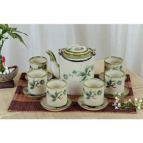 Mua Ấm tích gốm Bát tràng vẽ hoa thủ công dung tích ấm 2 lít( giá bán nhà lò)