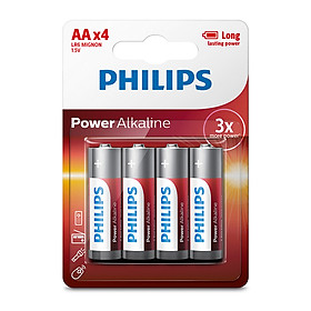 Hình ảnh Pin kiềm AA Philips LR6P4B/97 vỉ 4 viên