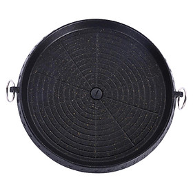 Korean Round Alloy Barbecue BBQ Grill Plate Pan for Camping Indoor Outdoor