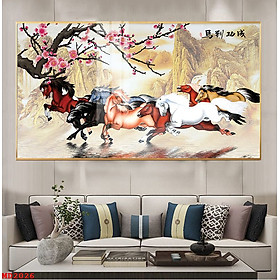 Mua Tranh Bát Mã Truy Phong Đem Tài Lộc Cho Gia Chủ  - Tranh Canvas Treo Tường Phong Thủy