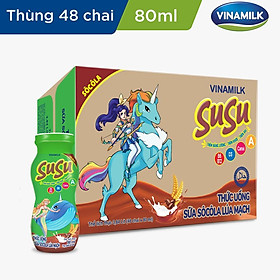 2 Thùng Sữa Socola Lúa Mạch SuSu Chai 80ml - 48 chai/Thùng