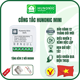 Mua Công tắc Wifi Hunonic Mini 2 kênh 500W/kênh - LẮP SAU CÔNG TẮC ÂM TƯỜNG - Điều khiển từ xa bằng điện thoại