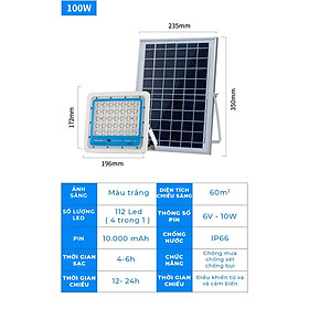 Mua Đèn năng lượng mặt trời  loại đèn năng lượng mặt trời sân vườn thời gian sạc nhanh và sáng lâu kèm điều khiển từ xa