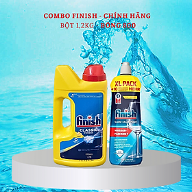 Combo nước làm bóng bát finish 800ml + Bột rửa bát finish 2.5kg dùng cho máy rửa bát