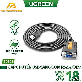 Cáp Chuyển Đổi Ugreen USB 2.0 Sang RS232 20201 (1.5m) - Hàng Chính Hãng